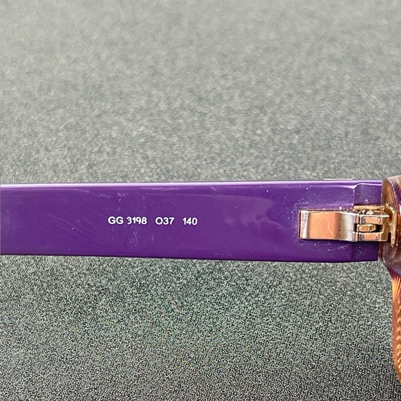 RARE FIND!! Vintage Gucci Eyeglasses GG Made in Italy Violet/Brown - Picture 9 of 12